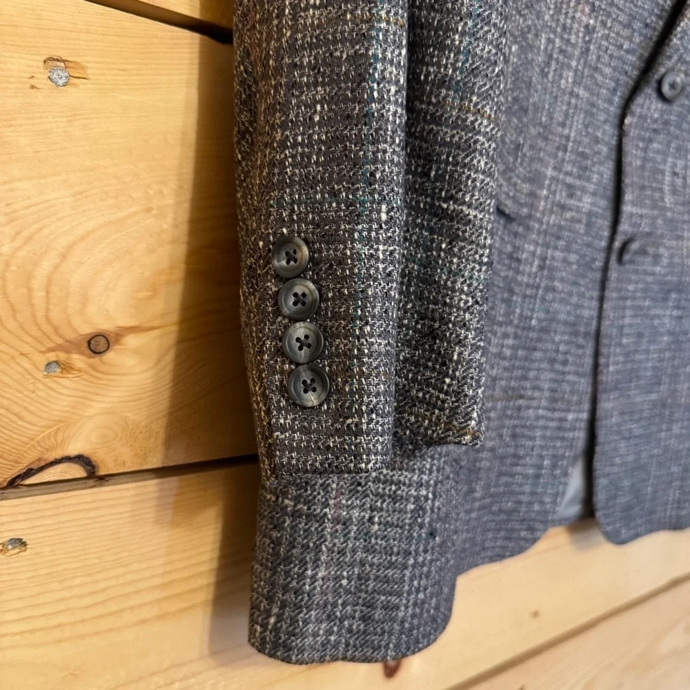 Austin Reed Mens Gray 100% Silk Vintage Blazer 46R Regent Street